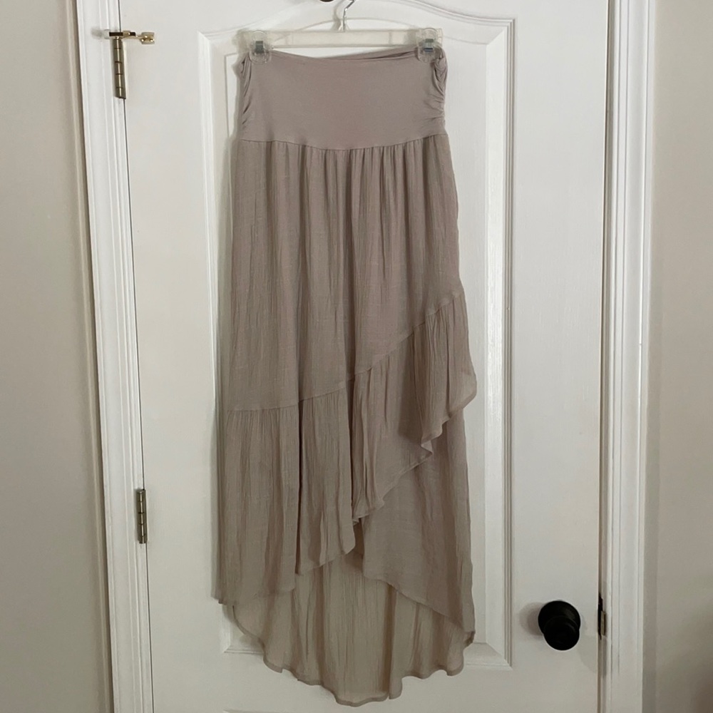 IN Studio large hi low skirt khaki flowy BOHO